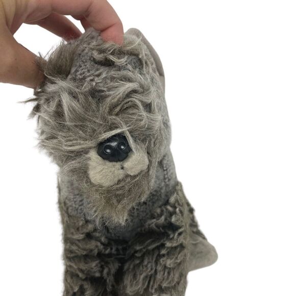 Toys R US Schnauzer Dog Plush 12" Realistic Terrier Puppy Scotty Gray Fluffy - Picture 3 of 11